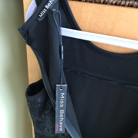 Misbehave Girls NWT Size Black Large Dress - Picture 7 of 9